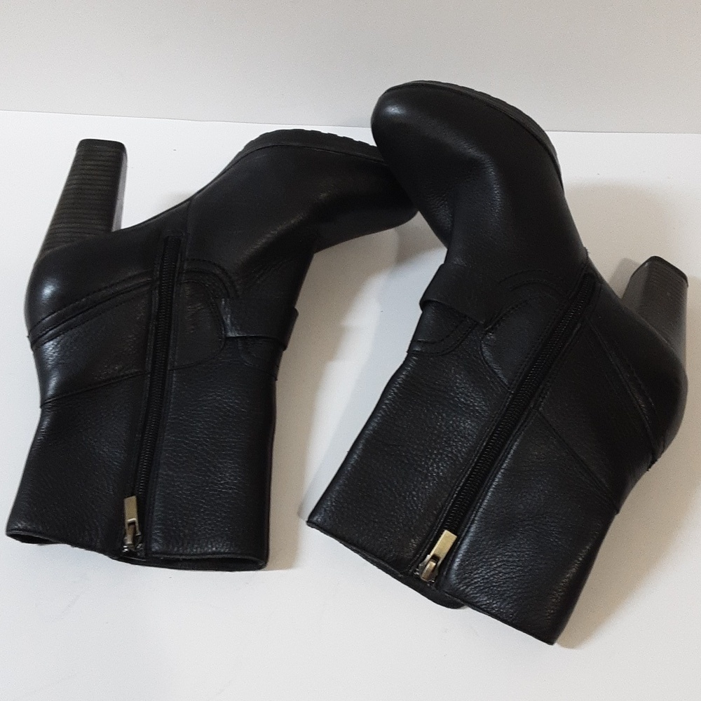 Clarks indigo ankle booties women 9M healed black leather festival rodeo casual - Picture 9 of 14